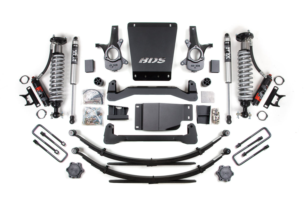 2007-2013 GM 1500 4wd 6 Inch Suspension Lift Kit 5.5 Inch Rear Block/AAL 2.5 PES C/O Front 2.0 IFP PS Rear BDS Supsension