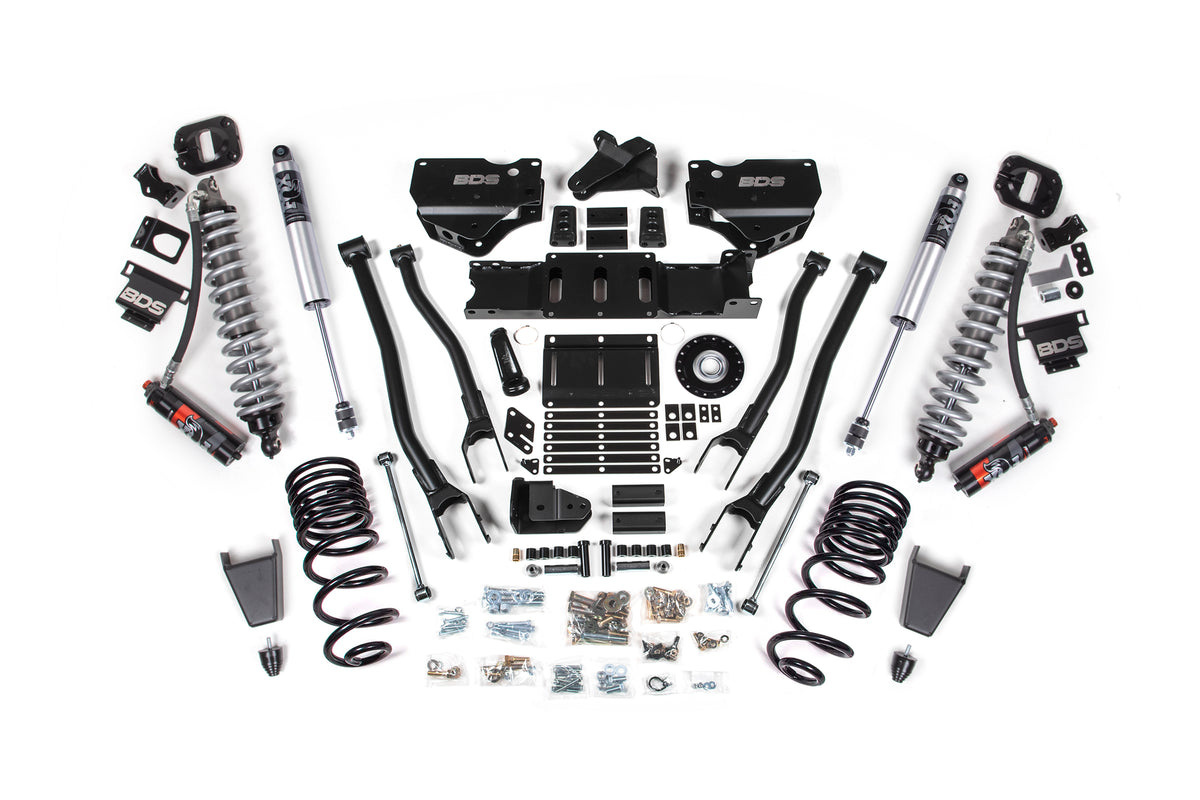2025 Ram 2500 4WD (Diesel) 6 Inch 4-Link Suspension Lift Kit, 4.5 Inch Rear Lift, Coil Spring - Fox 2.5 PES C/O, Fox 2.5 IFP PS Shocks BDS Suspension