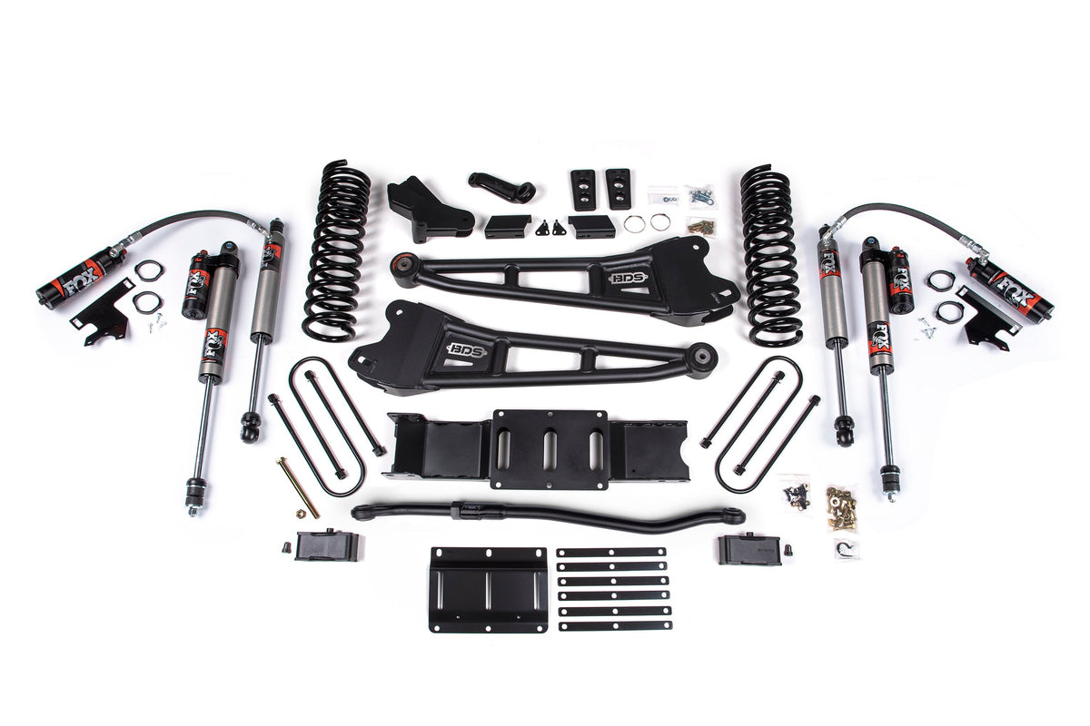 25-26 Ram 3500 4WD  (Diesel) 4 Inch Radius Arm Suspension Lift Kit, 3 Inch Rear Lift w/o Overload, Block - Fox 2.5 PES Shocks BDS Suspension