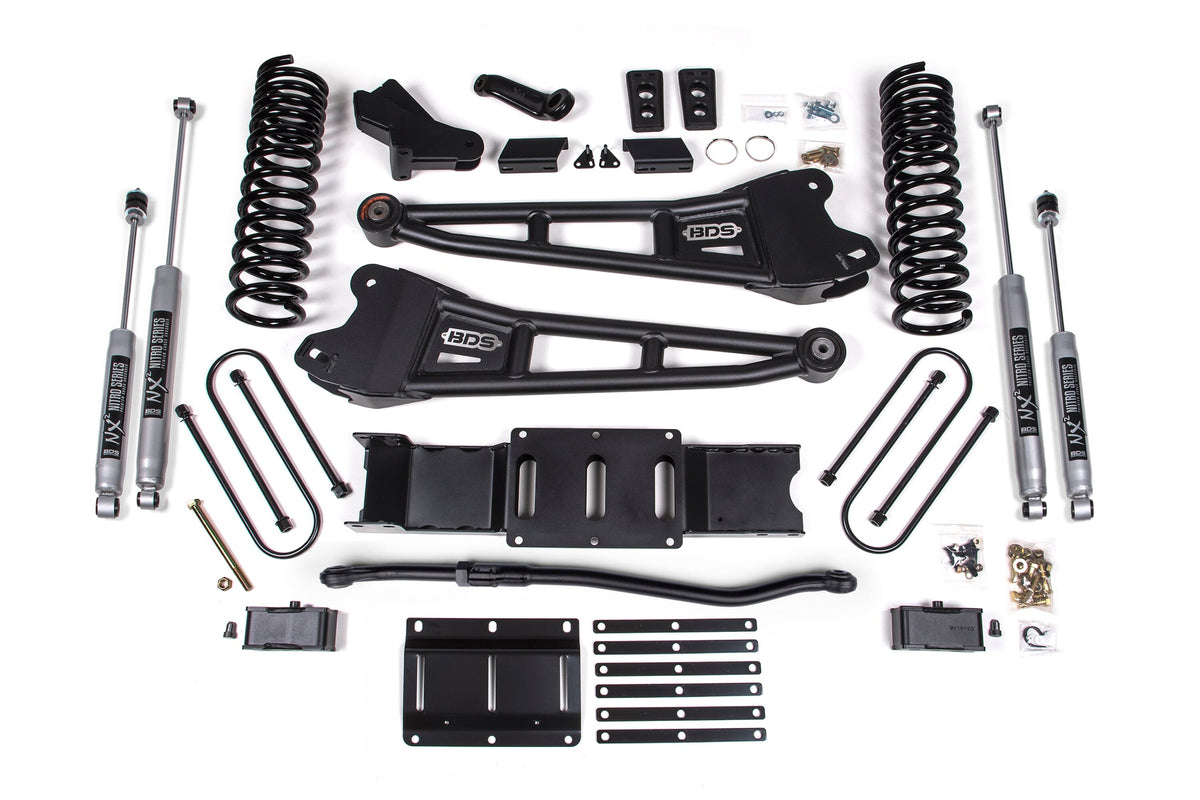 25-26 Ram 3500 4WD (Diesel) 4 Inch Radius Arm Suspension Lift Kit, 3 Inch Rear Lift, Block W/ OE Air Assist - NX2 Shocks BDS Suspension