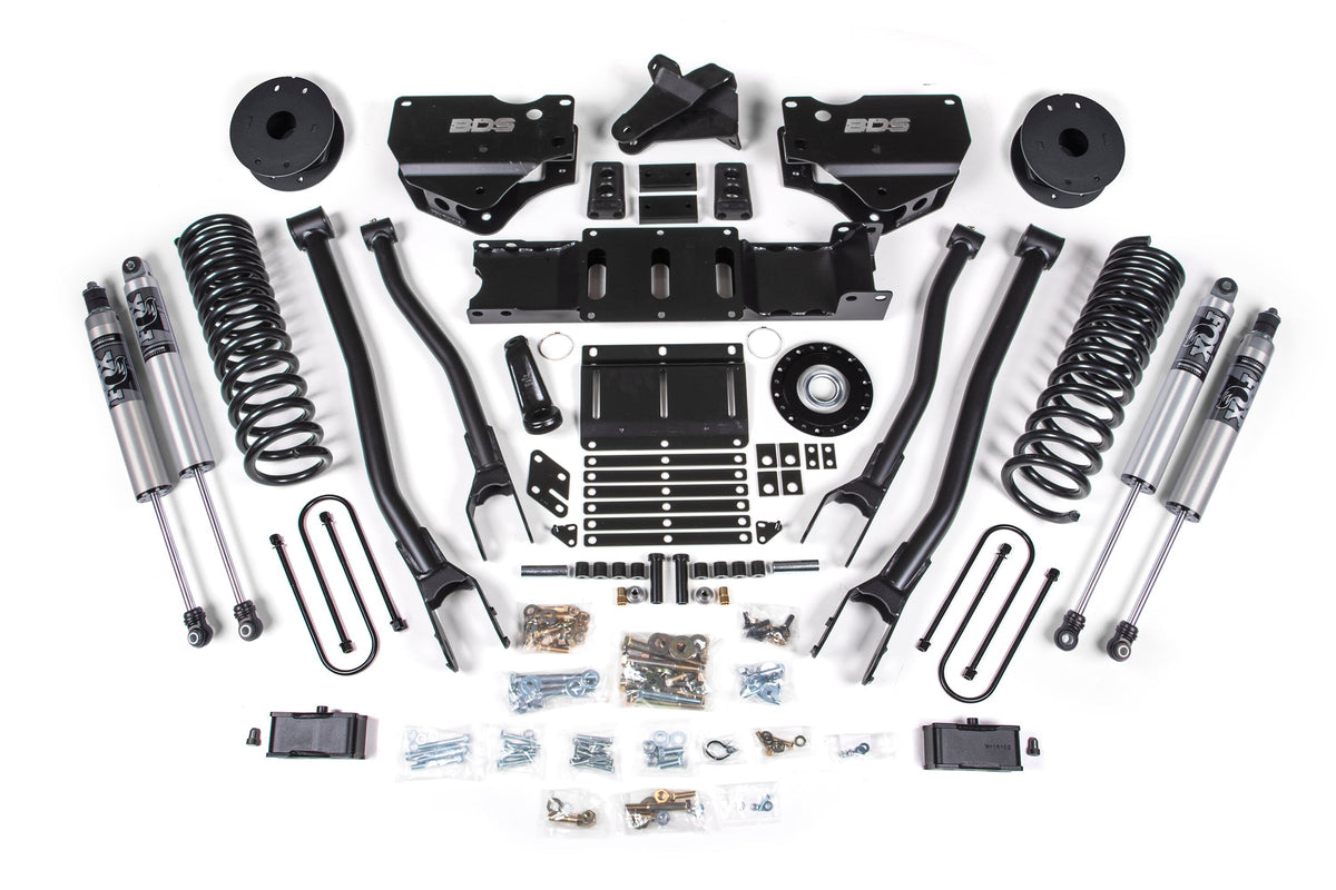 25-26 Ram 3500 (Gas) 4 Inch 4-Link Suspension Lift Kit W/ Indexing Ring, 3 Inch Rear Lift, OE Air Bag - Fox 2.5 IFP PS Shocks BDS Suspension