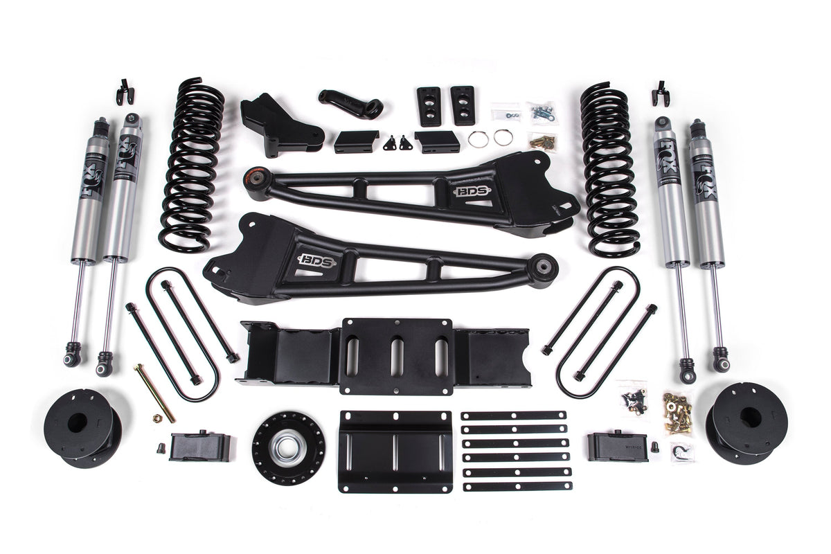 25-26 Ram 3500 (Gas) 4 Inch Radius Arm Suspension Lift Kit W/ Indexing Ring, 3 Inch Rear Lift, OE Air Bag - Fox 2.5 IFP PS Shocks BDS Suspension