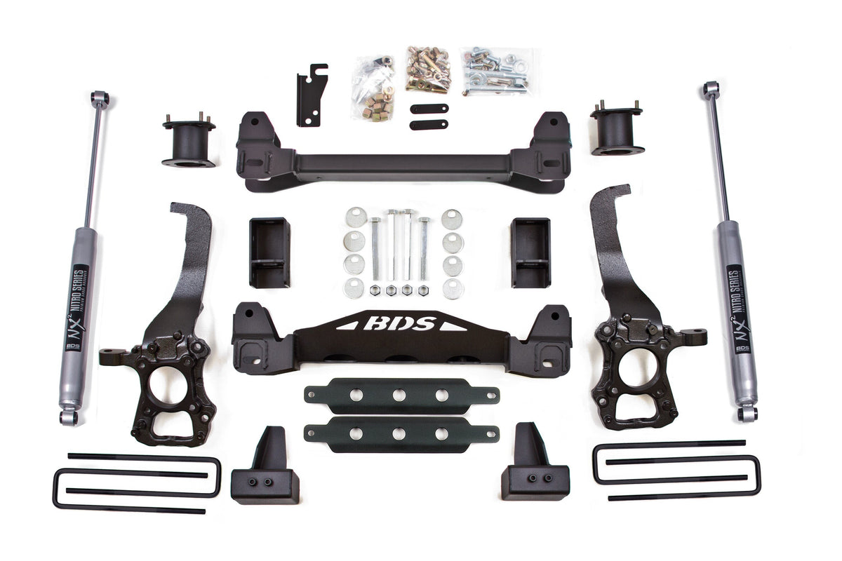 09-13 Ford F150 2wd 6 Inch Suspension Lift Kit, 4 Inch Rear Lift, Block - N/A, Nitro Shocks BDS Suspension