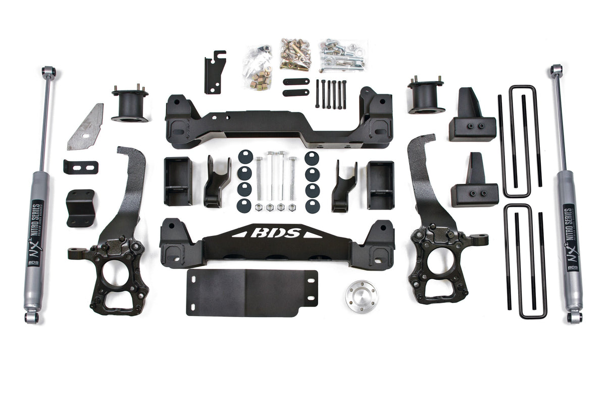09-13 Ford F150 4WD 6 Inch Suspension Lift Kit, 4 Inch Rear Lift, Block - N/A, Nitro Shocks BDS Suspension