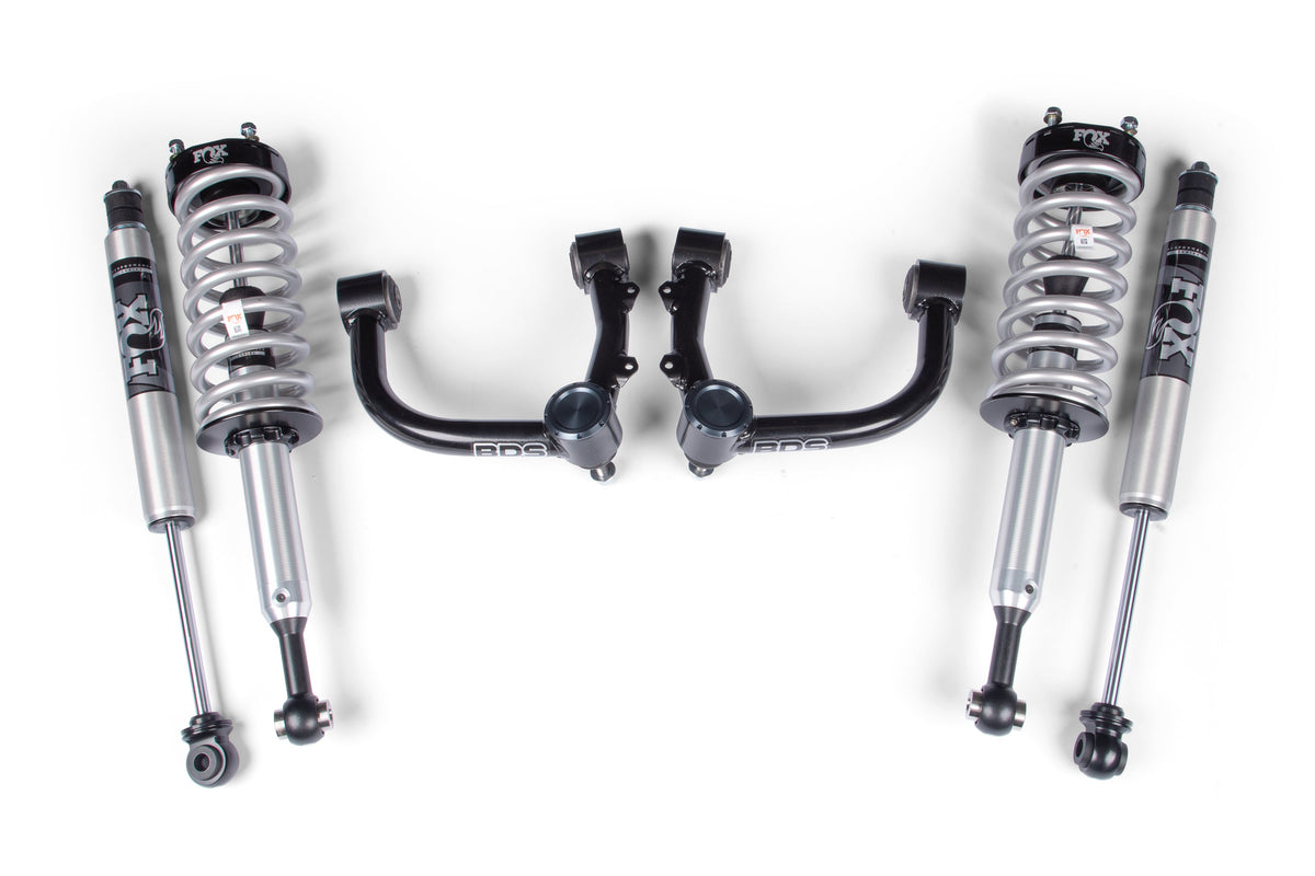 24 Toyota Tacoma 2 Inch Suspension Lift Kit, 0 Inch Rear, BDS UCA - Fox 2.5 Performance Series C/O Front, Fox 2.5 Performance Series Rear Shock BDS Suspension