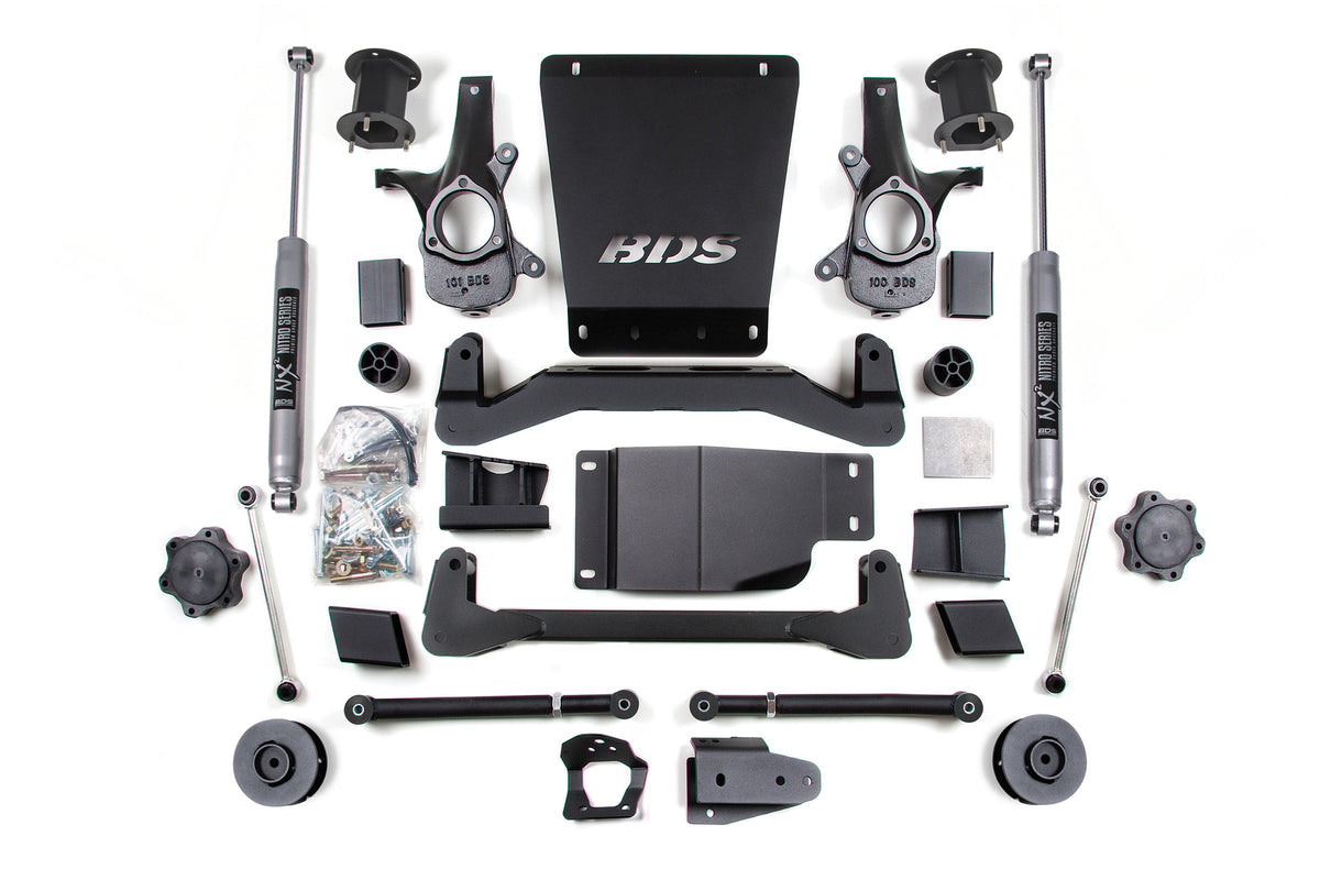 07-14 Chevrolet SUV - GMC SUV 4WD 4.5 Inch Suspension Lift Kit, 3 Inch Rear Lift, Spacer, NX2 Nitro Series Shocks BDS Suspension