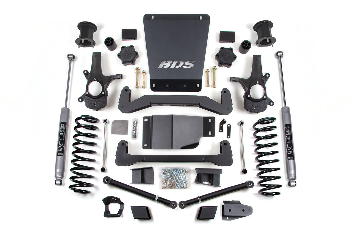 07-14 Chevrolet SUV - GMC SUV 4WD 6 Inch Suspension Lift Kit, 5 Inch Rear Lift, Coil Spring, NX2 Nitro Series Shocks BDS Suspension