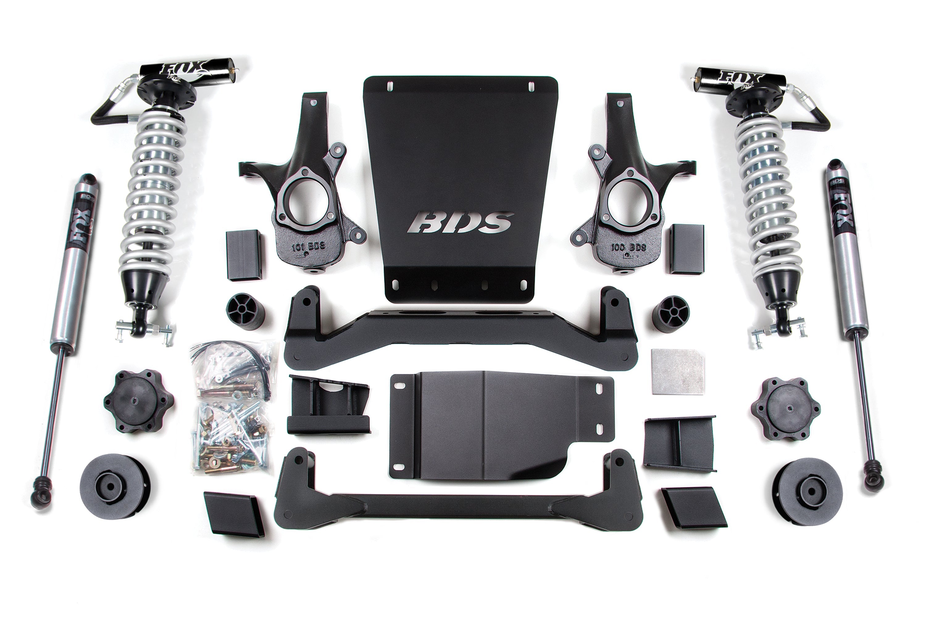 4 inch lift kit with FOX 2.5 coil-overs and components for Chevy/GMC Avalanche, Suburban, Tahoe, or Yukon 1500 (07-14) 4WD.