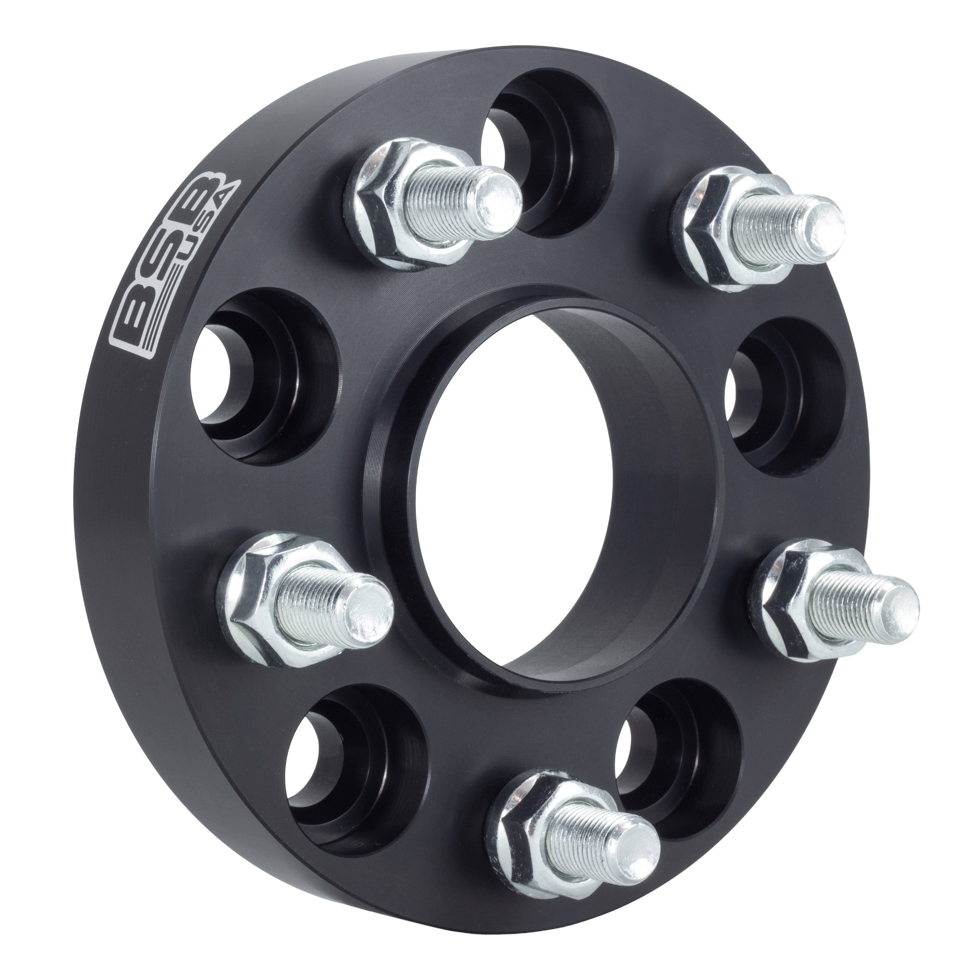 American Made 1" 5x4.5 Wheel Spacers For Nissan GT-R 370z Infiniti G35 Q50 - Hubcentric, 66.1mm Hub, 12x1.25 Studs, Black, Made in the USA