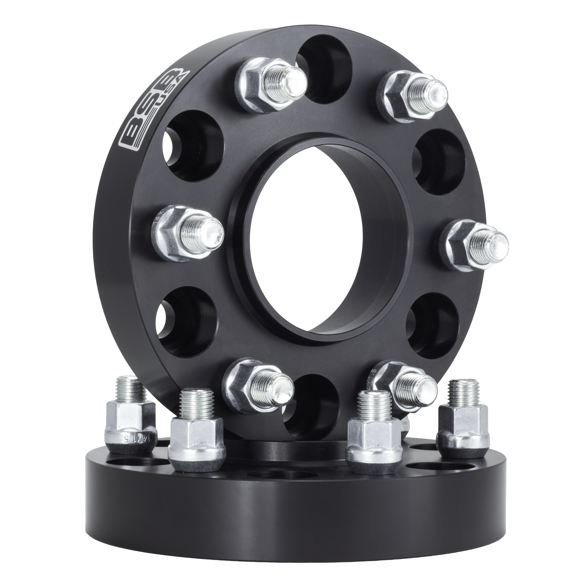 American Made 2" 6x5.5 Wheel Spacers For Toyota Tundra 4 Runner Tacoma Sequoia - Hubcentric, 95.1mm Hub, 14x1.5 Studs, Black, Made in the USA