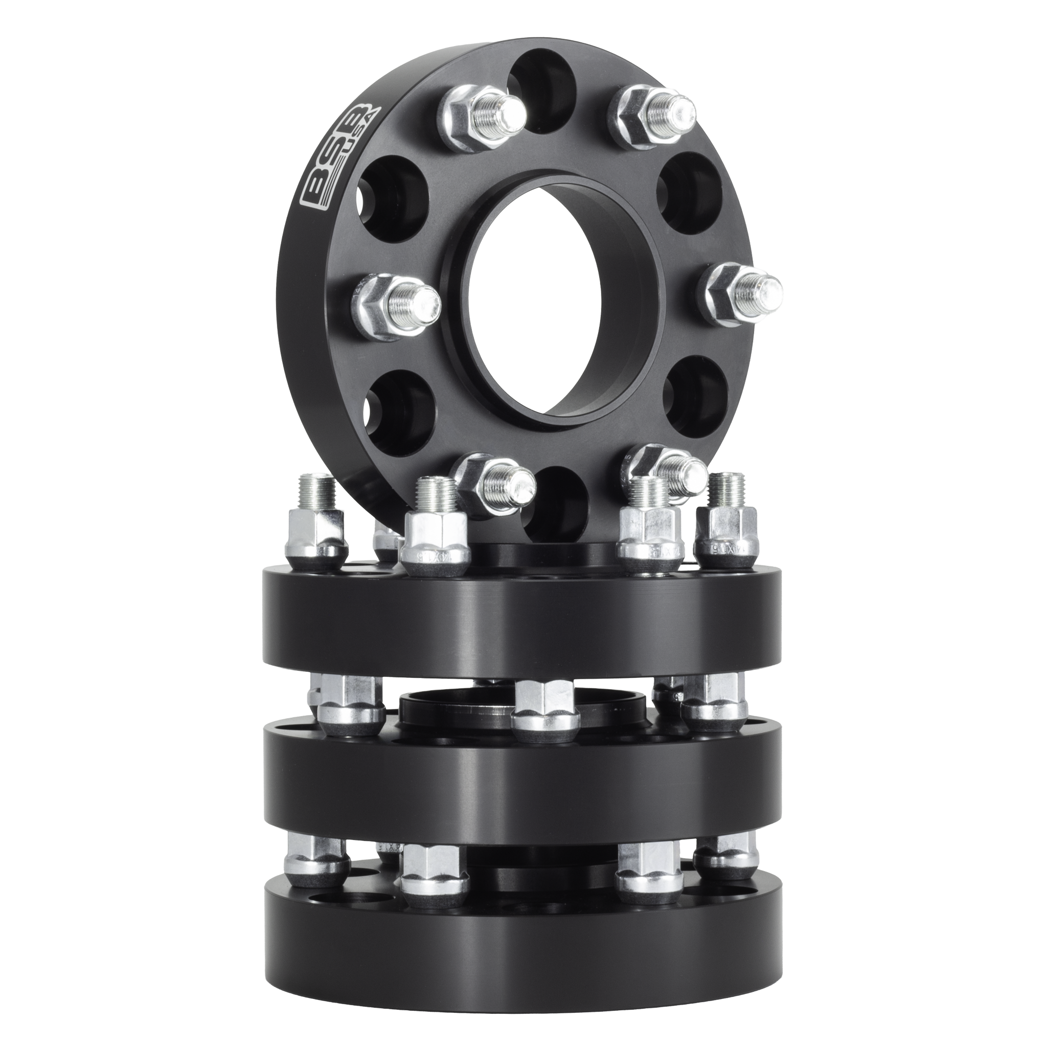 American Made 1.5" 6x5.5 Wheel Spacers For Bronco 2021-2025 Ranger 2019+ - Hubcentric, 93.1mm Hub, 12x1.5 Studs, Black, Made in the USA
