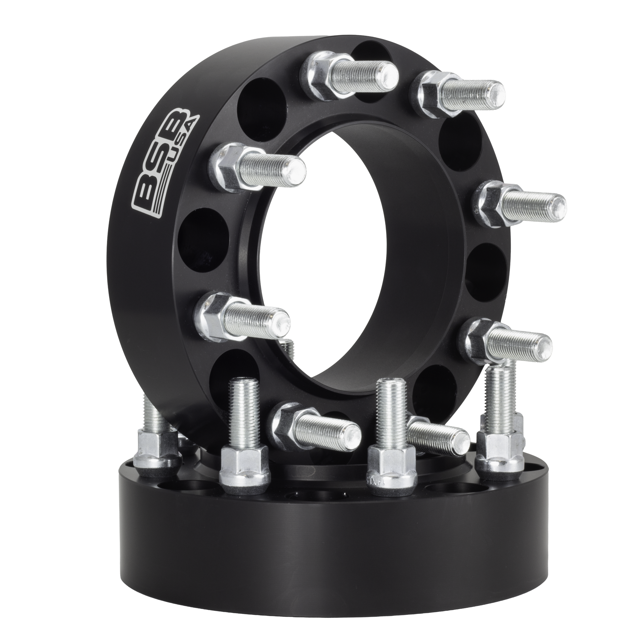 American Made 1.5" 8x180 Wheel Spacers For Chevy Silverado 2500 3500 GMC Sierra - Hubcentric, 124.1mm Hub, 14x1.5 Studs, Black, Made in the USA