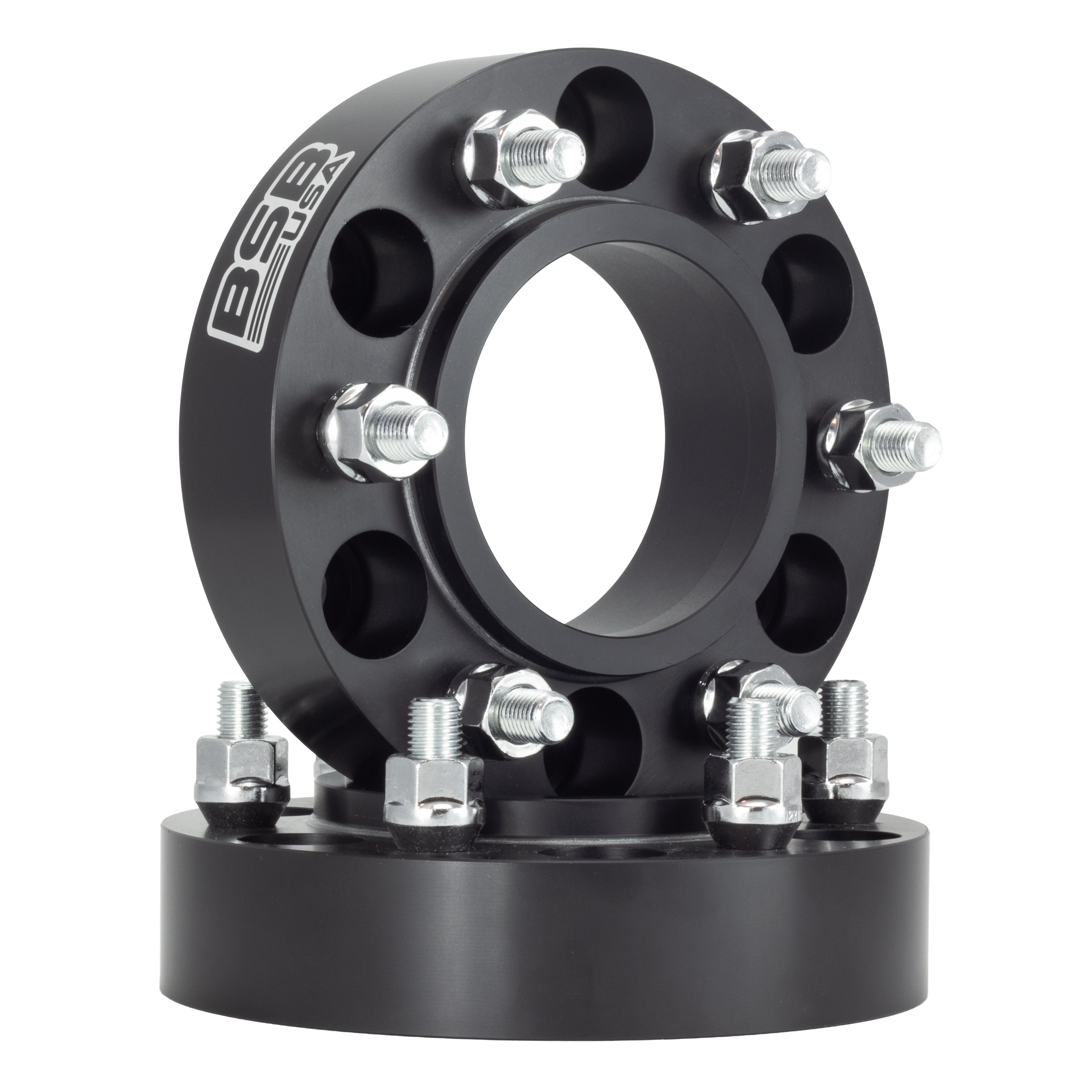 American Made 1" 6x5.5 Hubcentric Adapter Spacer For Bronco 2021-2025 and Ranger 2019+ - Hubcentric, 93.1mm to 106mm Hub, 12x1.5 Studs, Black, Made in the USA