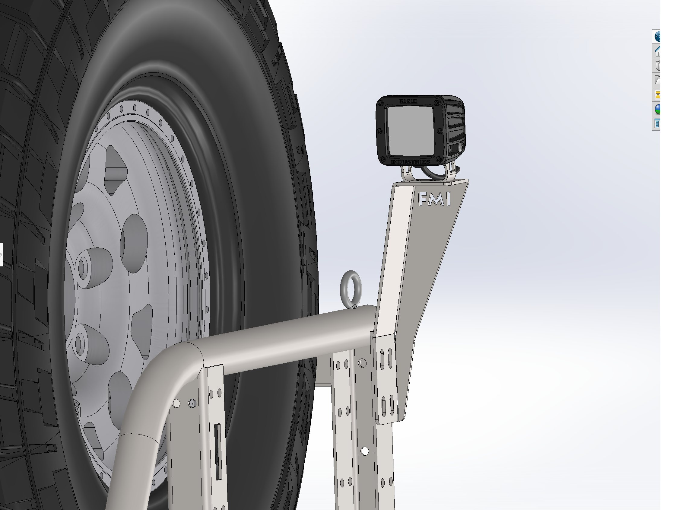 Bed Organizer Chase Rack Add On Light Mount Kit designed for easy installation on truck beds, enhancing off-road visibility.