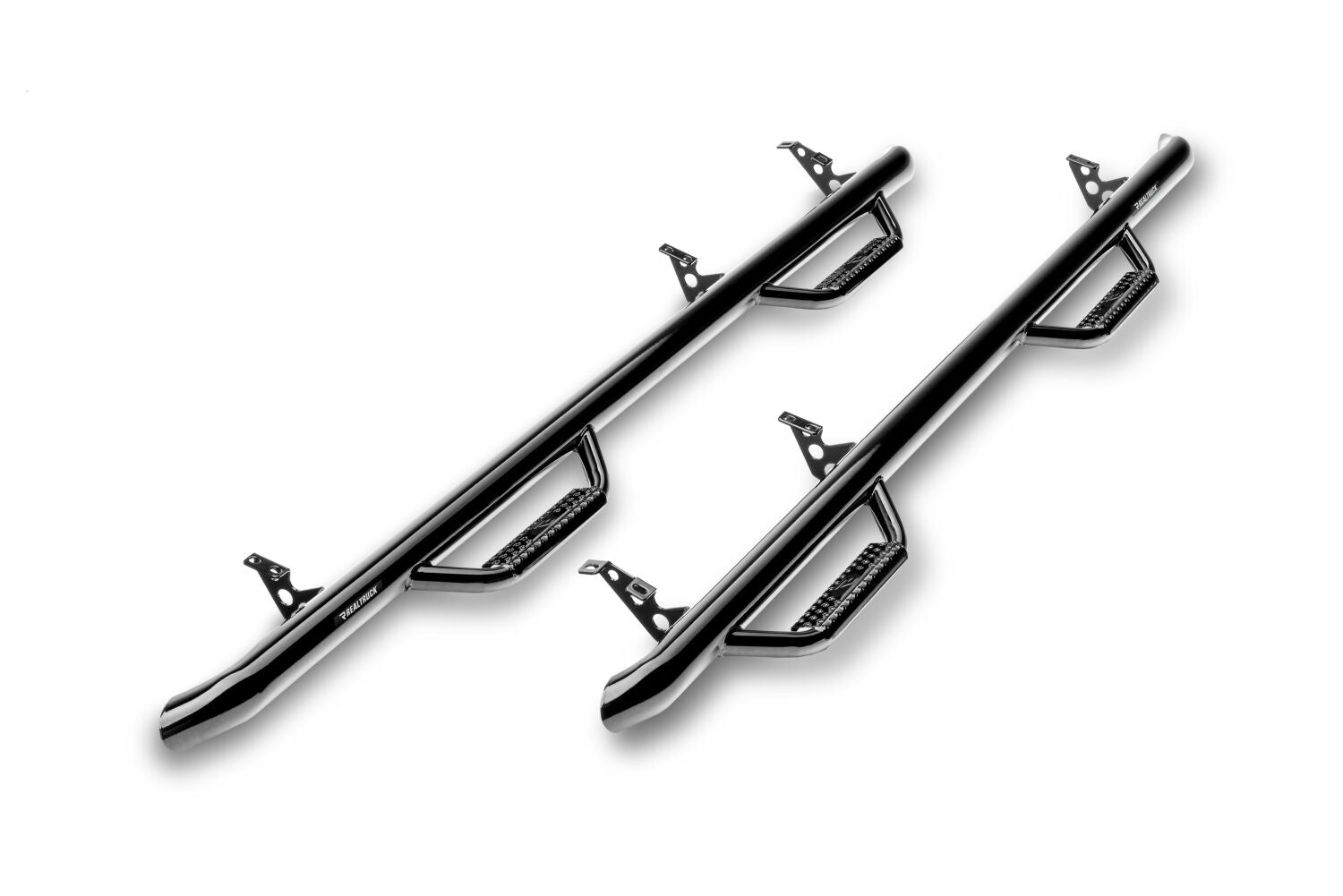 Nerf Step Bar Cab Length (2 Steps per Side) 2001-2006 (2007 Classic) Chevy Silverado/GMC Sierra Crew Cab Gloss Black NFab
