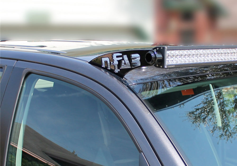 Light Mounting Solution Roof Mounts (1 50-Series Light Bar 50.5 Inch -51.75 Inch) 2014-2019 Chevy Silverado/GMC Sierra 1500/2015-2018 Chevy Silverado/GMC Sierra 2500 HD/3500 HD Gloss Black N Fab