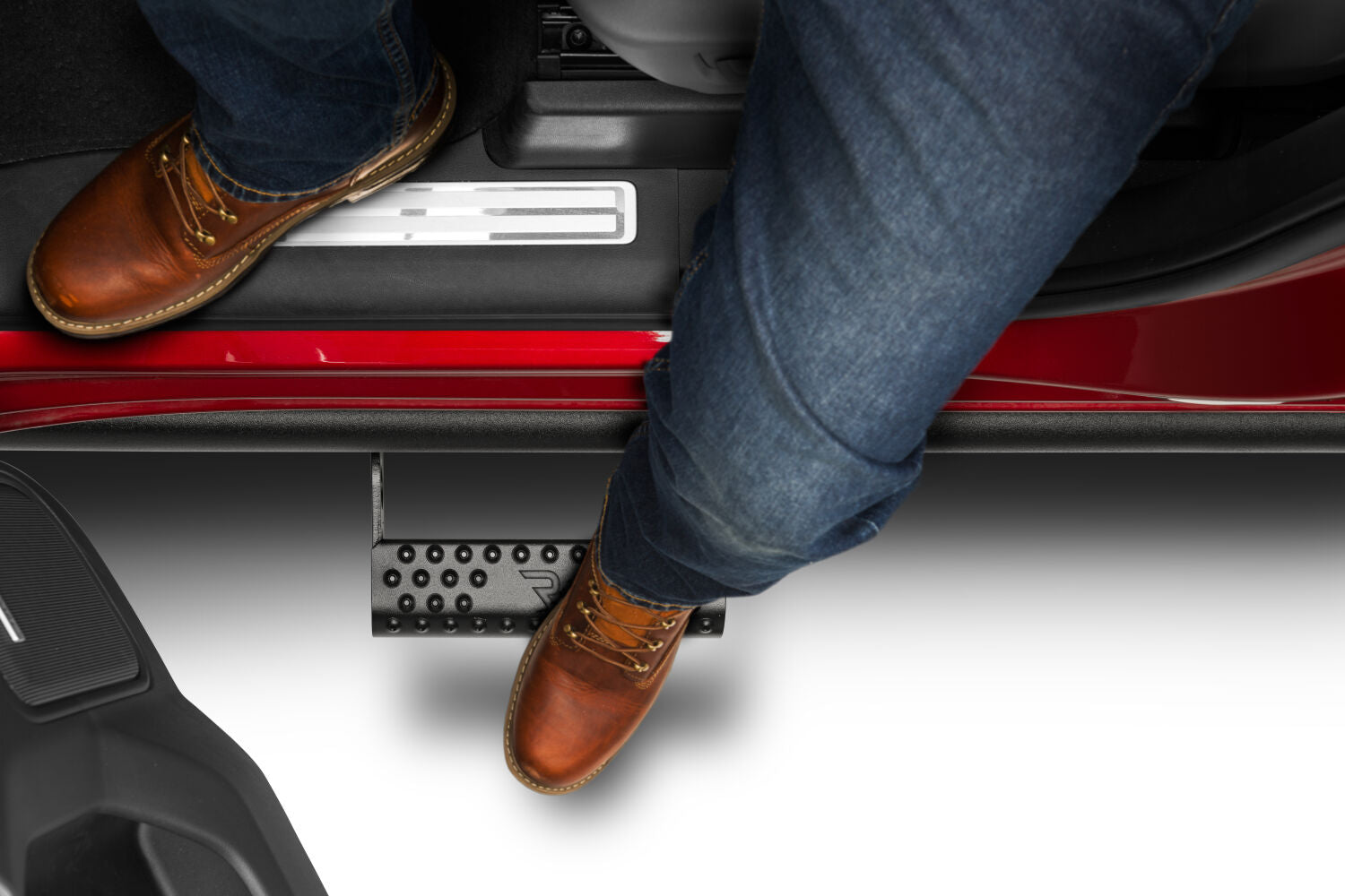 RKR Step System Cab Length (2 Step Mounts/2 Steps per Side) 1.75 Inch Rails 2019 (New Body Style)-2025 Chevy Silverado/GMC Sierra 1500/2020-2025 2500 HD/3500 HD Crew Cab Textured Black NFab