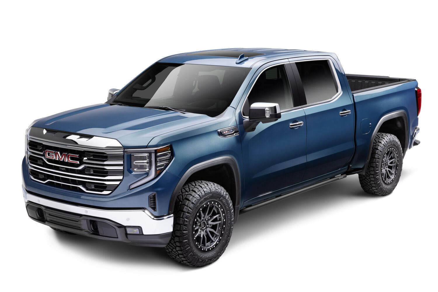 RKR Rock Rails Cab Length 2019 (New Body Style)-2025 Chevy Silverado/GMC Sierra 1500/2020-2025 2500 HD/3500 HD Crew Cab Textured Black NFab
