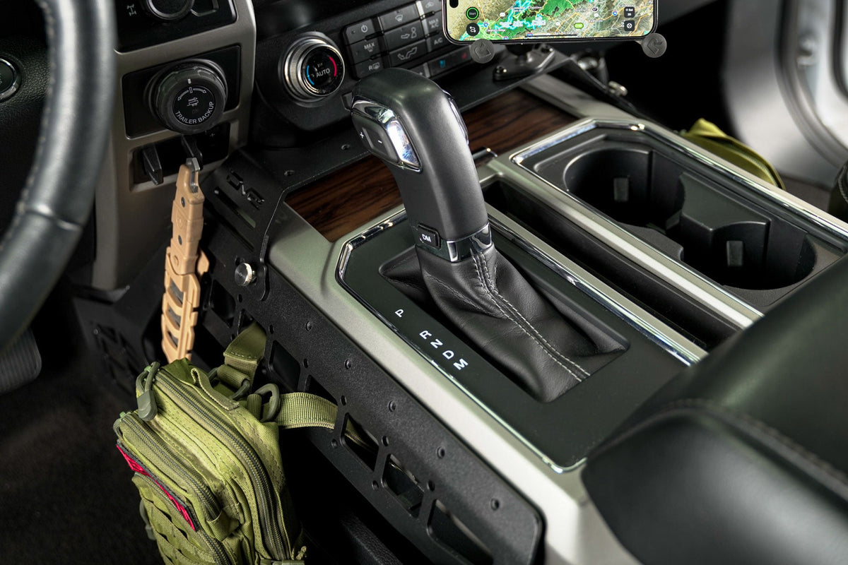 2015 2020 Ford F 150 2017 2021 Super Duty F 250/350 Center Console Molle Panels Device Mount DV8 Offroad