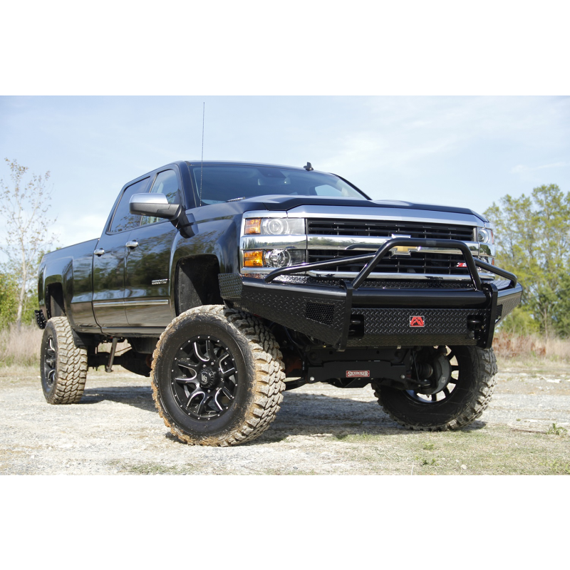Fab Fours Black Steel Front Ranch Bumper w/ Pre Runner Guard Model CH08-S2062-1