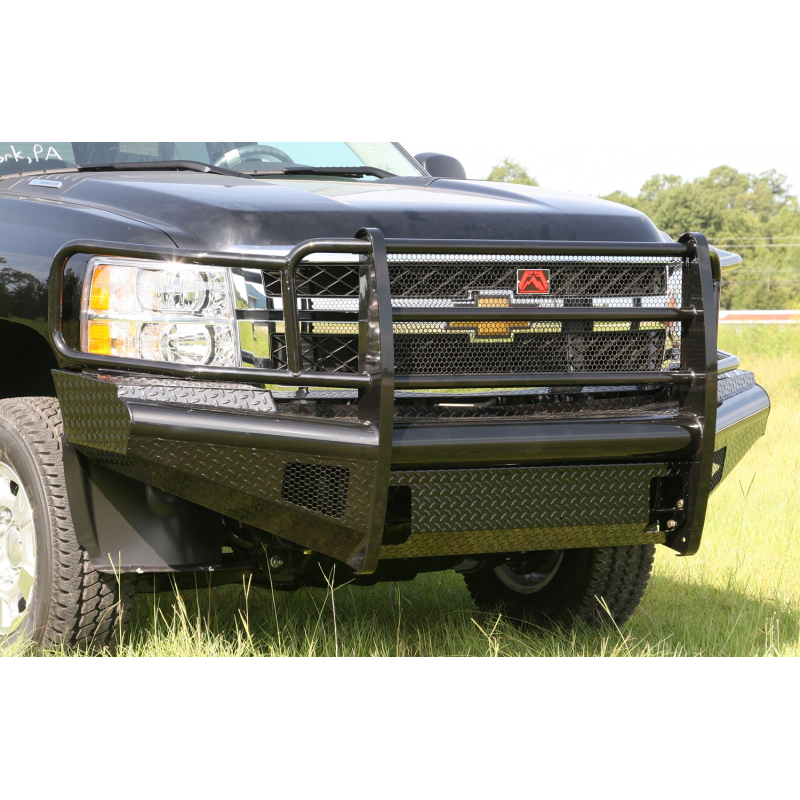 Fab Fours Black Steel Front Ranch Bumper w/ Grille Guard Model CH11-S2760-1