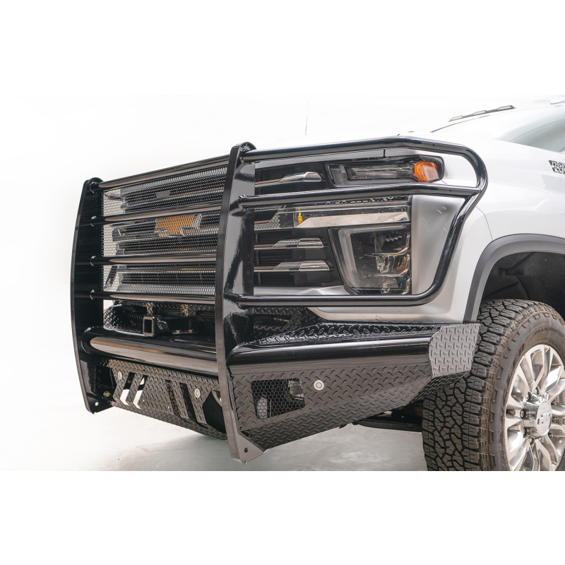 Fab Fours Black Steel Front Ranch Bumper w/ Grille Guard Model CH20-S4960-1
