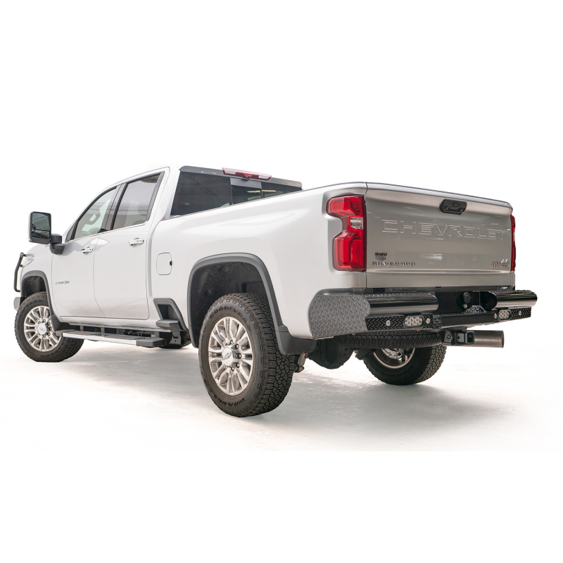 Fab Fours Black Steel Ranch Rear Bumper Model CH20-T4950-1