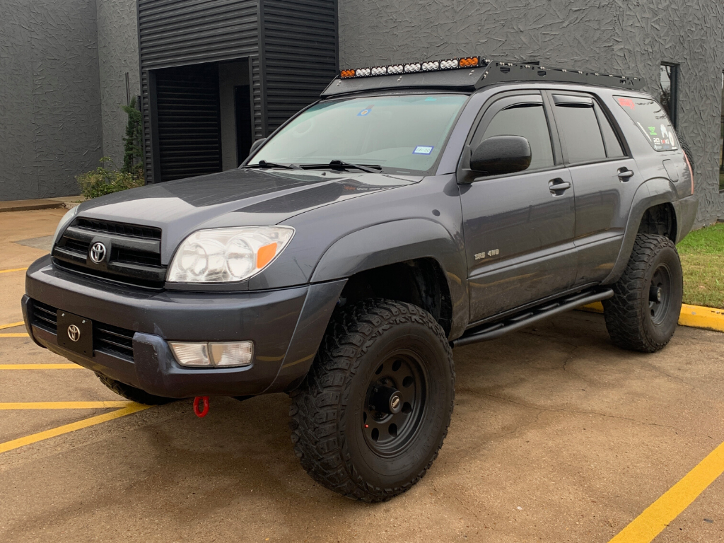 03-09 4Runner Trail Edition Bolt On Rock Sliders No Kick Out Raw Cali Raised LED