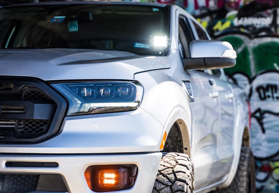 2019-Present Ford Ranger Hidden Bumper Mounts 22 Inch Spot LED Bar with Wiring Harness Cali Raised LED