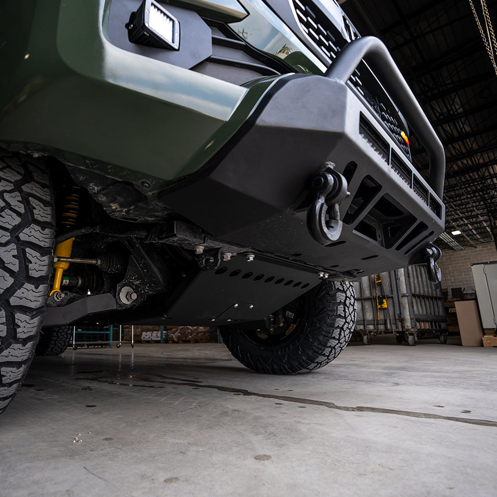16-Up Tacoma Stealth Bumper 32 Inch LED Bar Spot Beam Bumper Light Bar-Blue-Tall 32 Inch Spot Beam with Relocation Mounts No Switch No Winch No D-Ring Cali Raised LED