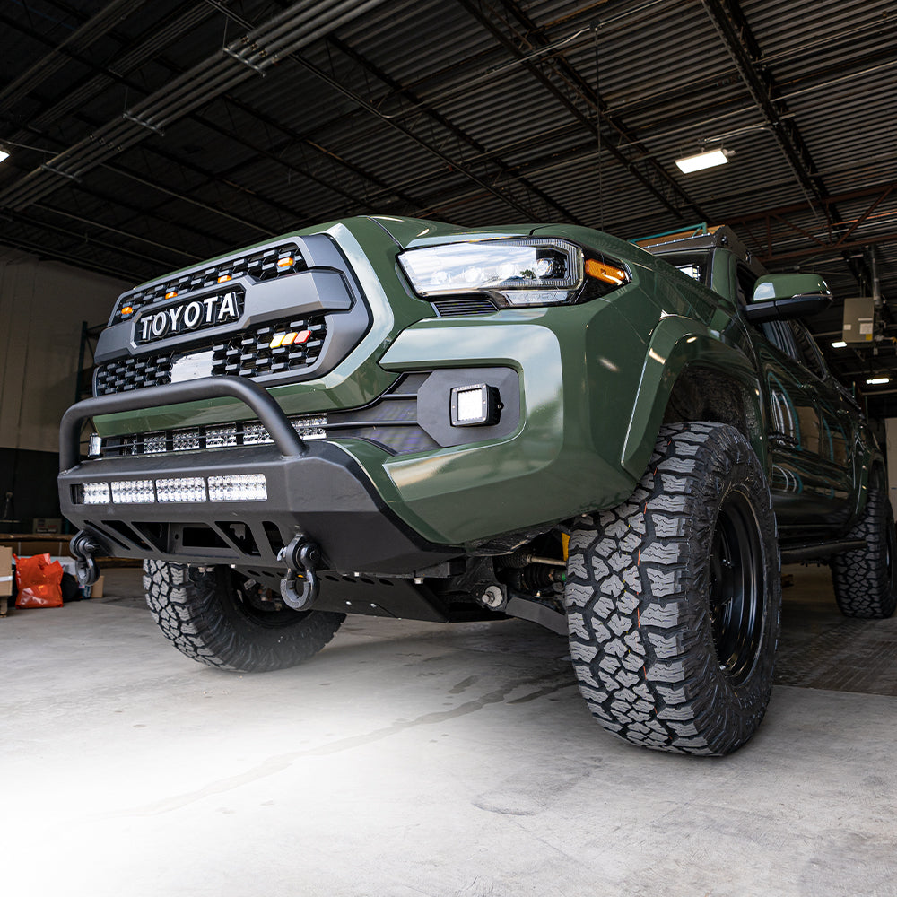 16-Up Tacoma Stealth Bumper 32 Inch LED Bar Spot Beam No Switch No 2nd LED Bar No Winch No D-Ring Cali Raised LED