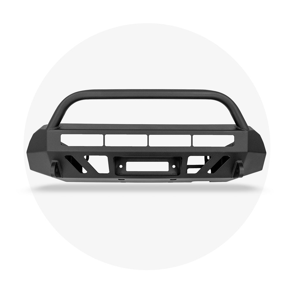 16-Up Tacoma Stealth Bumper 32 Inch LED Bar Spot Beam No Switch Relocation Mounts Only No Winch No D-Ring Cali Raised LED