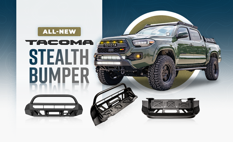 16-Up Tacoma Stealth Bumper 32 Inch LED Bar Spot Beam No Switch Relocation Mounts Only No Winch No D-Ring Cali Raised LED