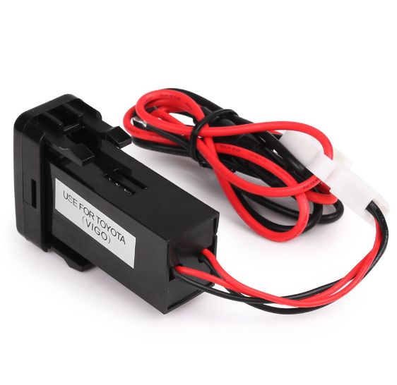 Toyota USB Outlet For OEM Opening on Vehicle Cali Raised LED