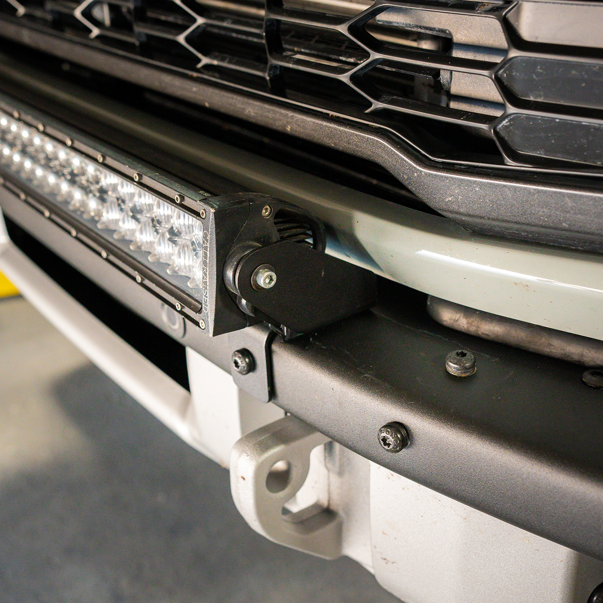 Bumper Light Bar Mounting Kit Fits 21-Present Ford Bronco Raptor - 5D Optic Osram 32 Inch Dual Row Bar (Spot Beam) Cali Raised LED