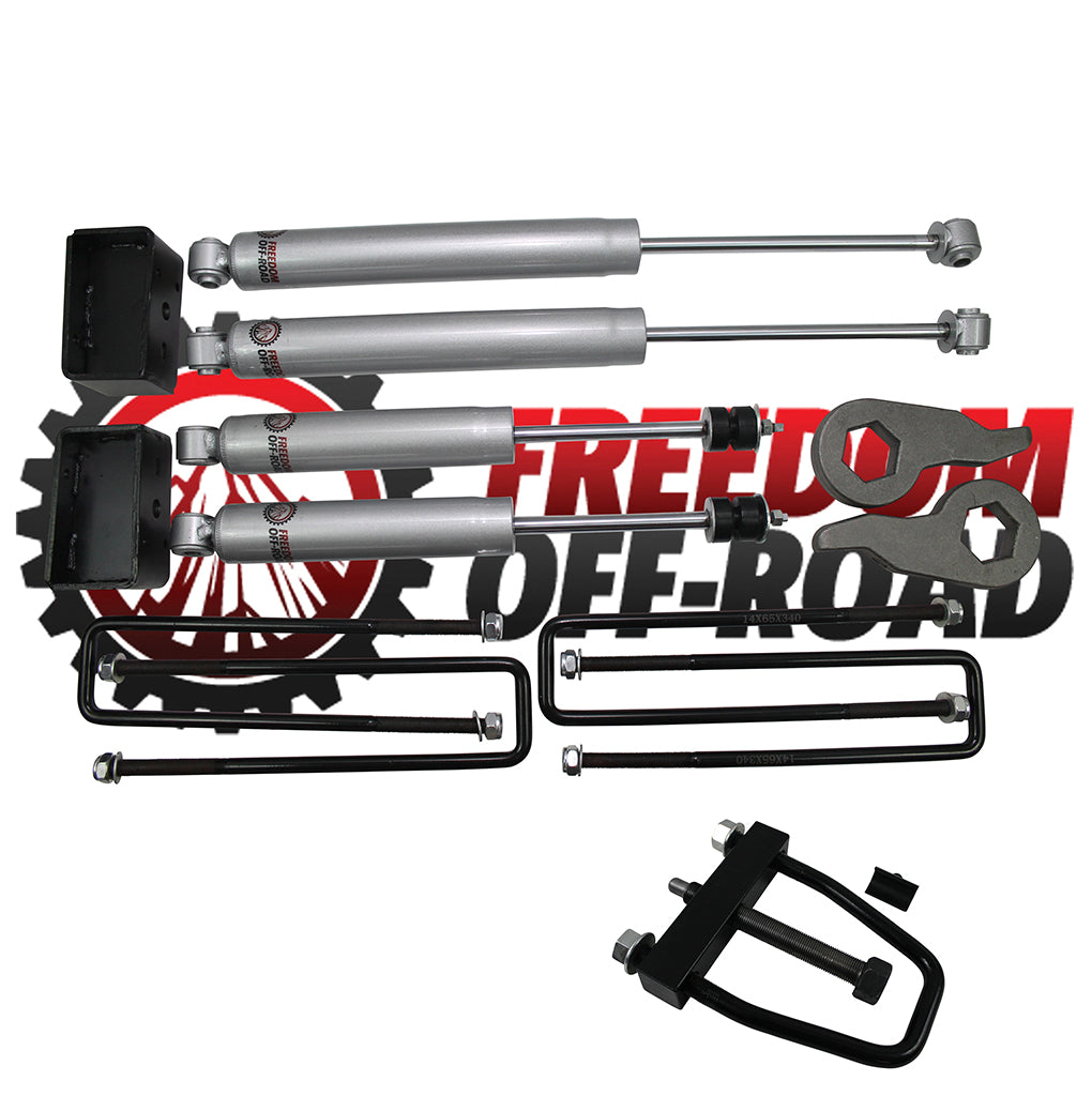1-3" Leveling Kit w/ Shocks and Torsion Key Tool #FO-G502-KIT+FO-UTTOOL2