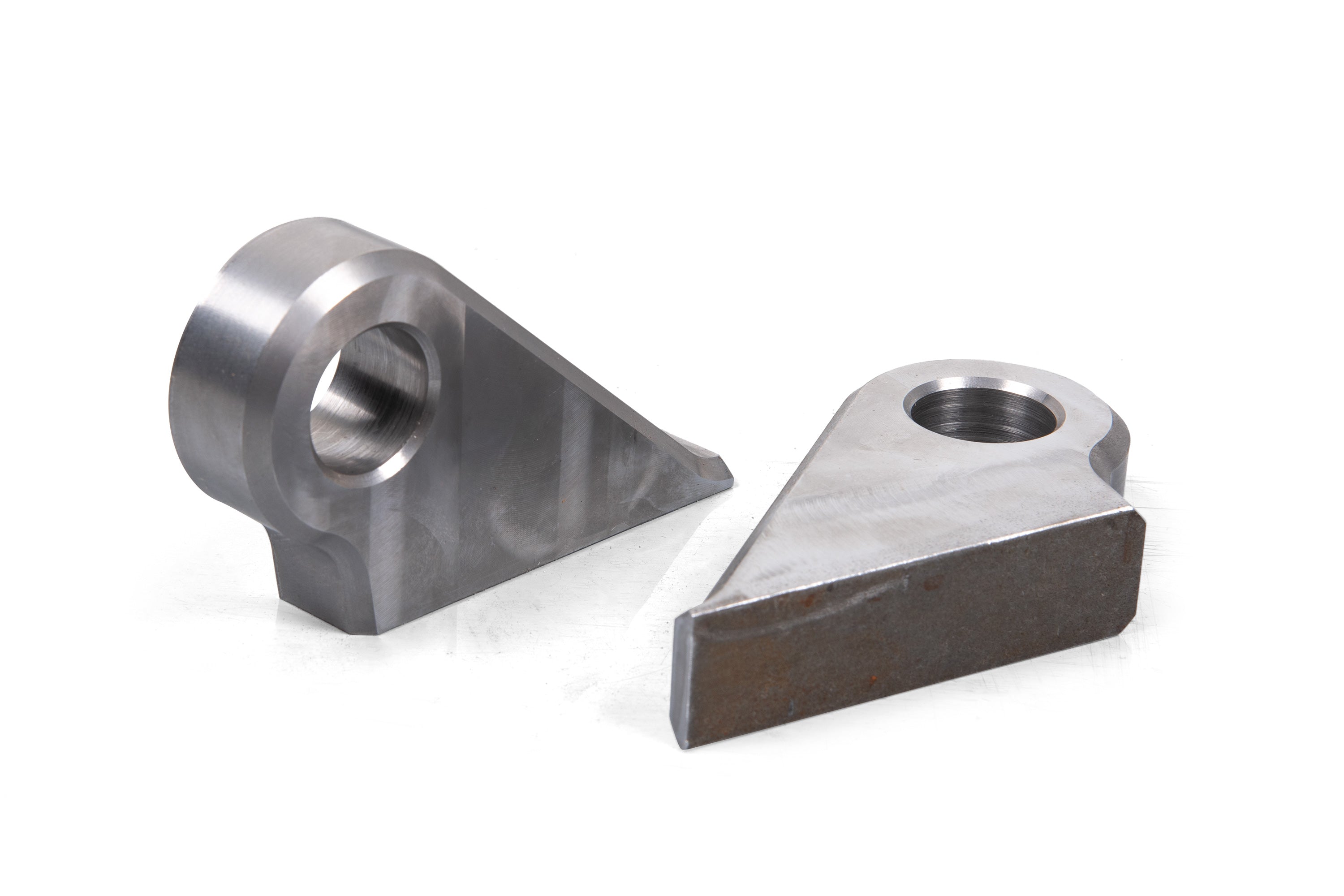 CNC machined 1-inch shackle tabs in a pair, designed for enhanced offroad vehicle performance and durability.