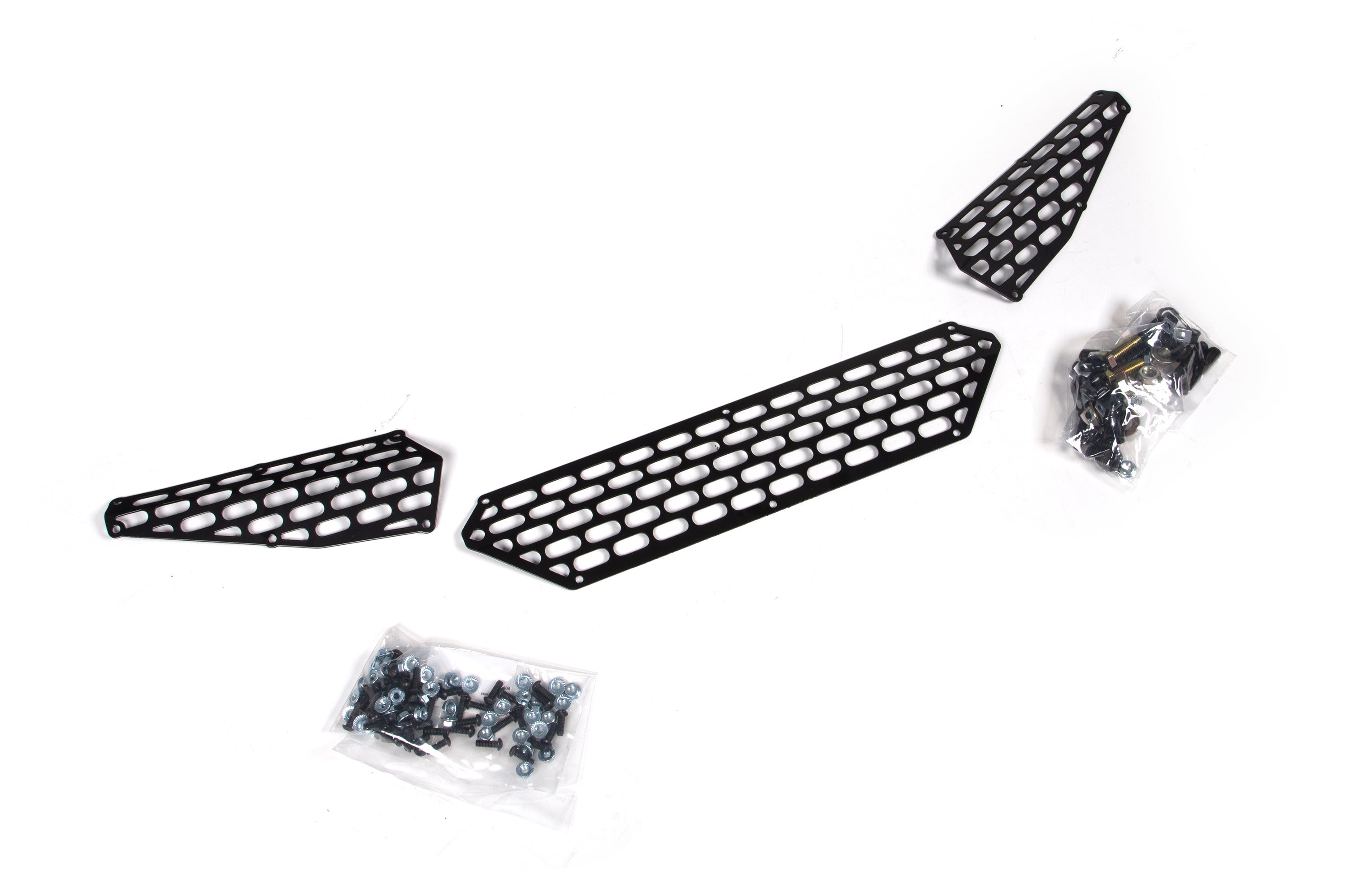 Blaze Front Bumper for Ford Bronco (2021-2025) with mounting hardware and mesh design for enhanced durability.