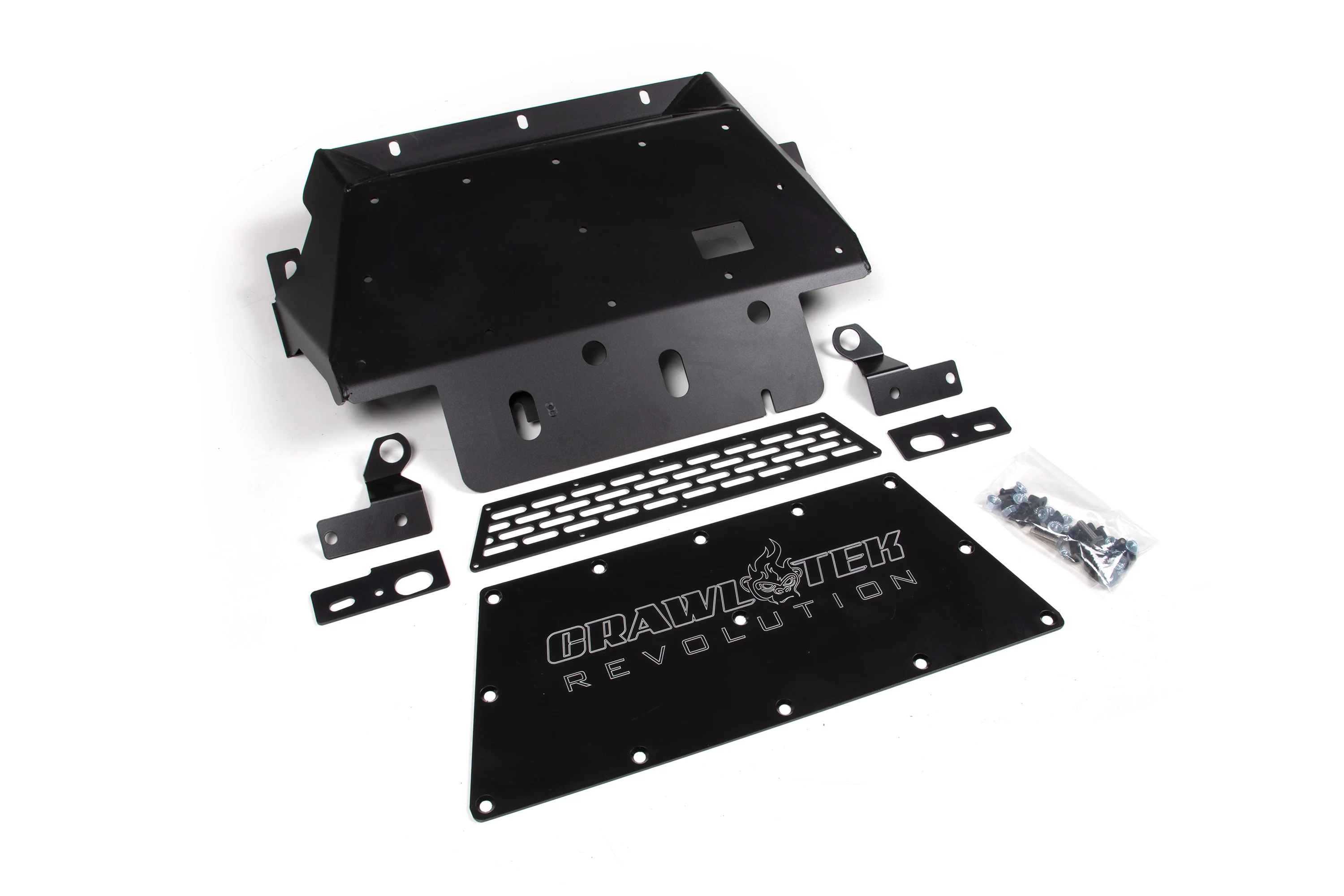 Blaze Front Skid Plate for Ford Bronco with mounting hardware and protective design for off-road durability.