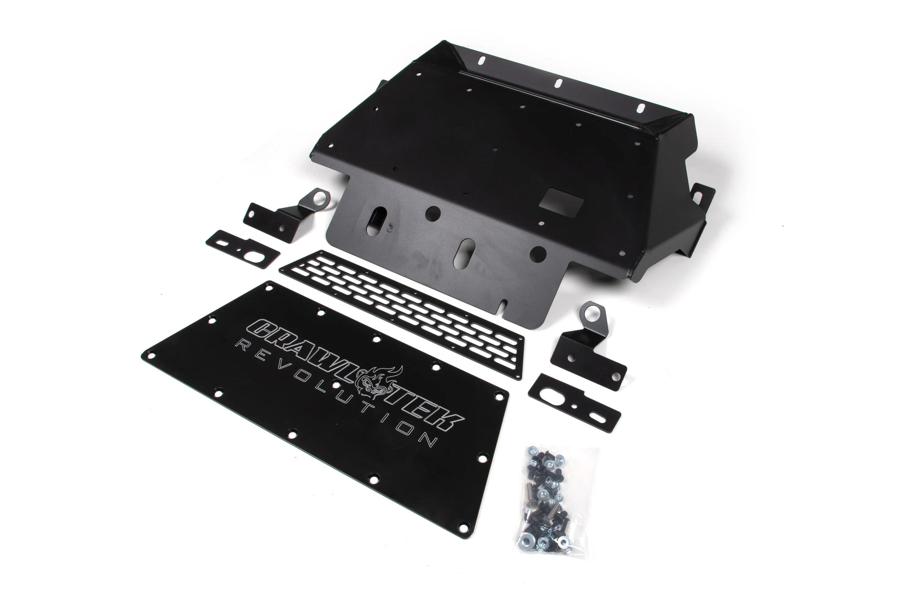 Blaze Front Skid Plate for Ford Bronco with mounting hardware and protective cover for off-road durability.