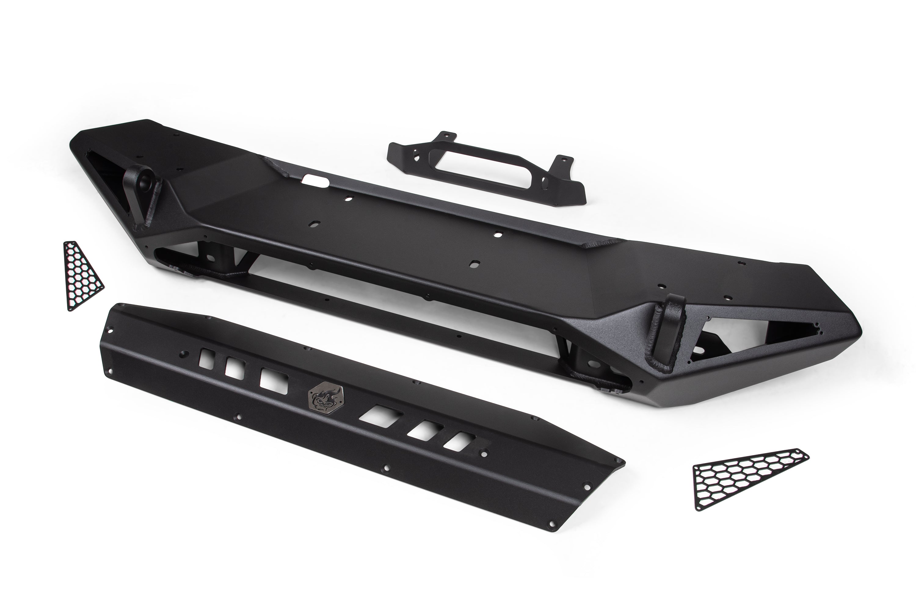 Blaze Front Bumper for Jeep Wrangler JL and Gladiator JT, featuring a rugged design and durable construction for offroad performance.