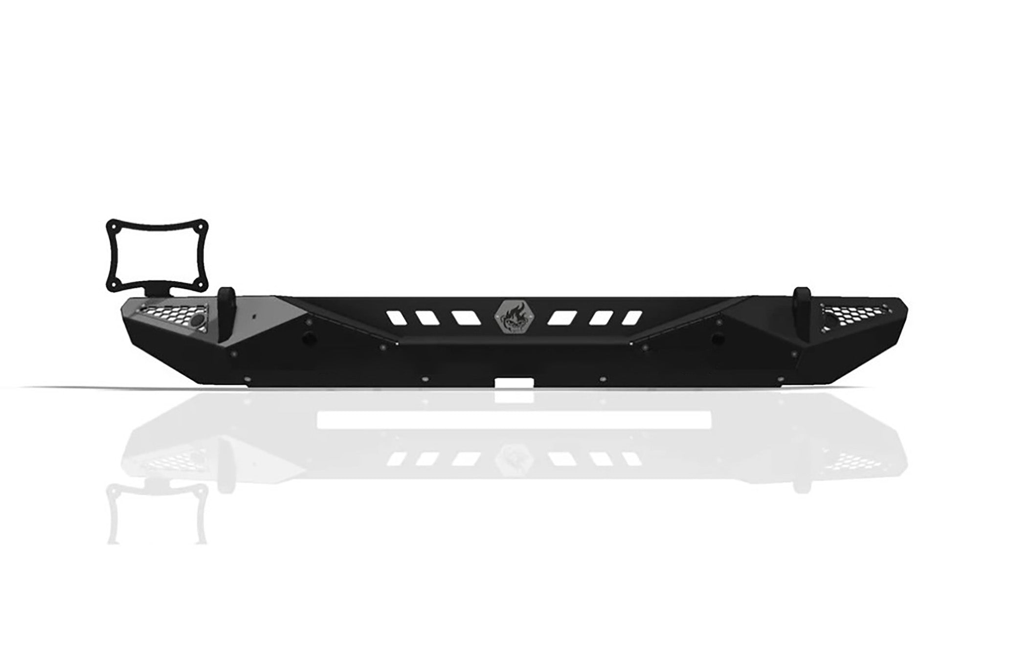 Blaze rear bumper for Jeep Wrangler JL without lightbar cutout, featuring a rugged design and durable construction.