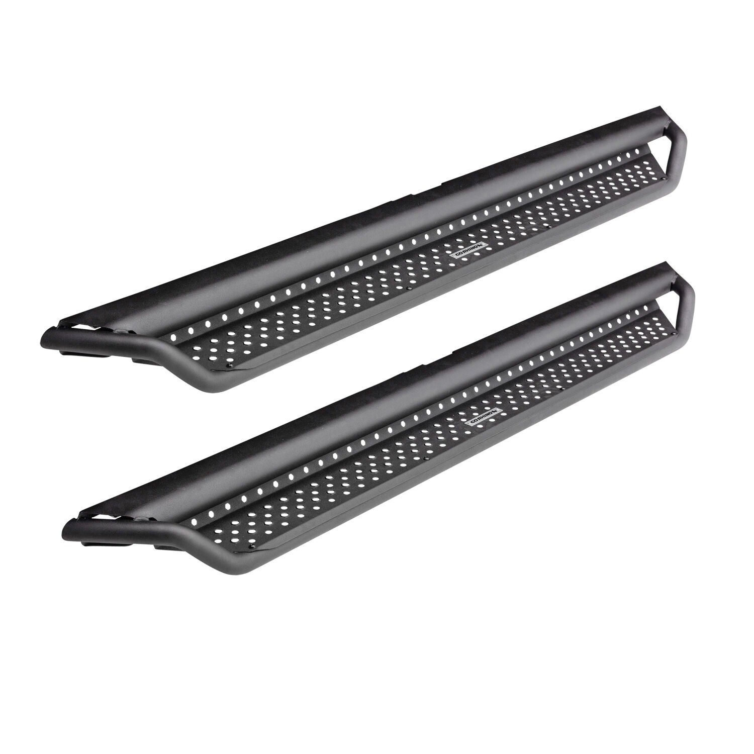 Dominator Xtreme D1 SideSteps With Mounting Bracket Kit Textured Black 2007-2021 Toyota Tundra Extended Cab Go Rhino