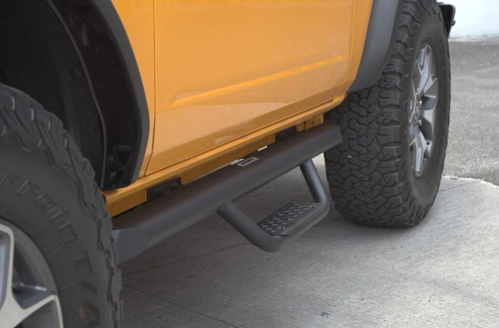 Domintator Extreme D2 Side Steps With Mounting Brackets Textured Black 2021-2025 Ford Bronco 2 Door Go Rhino