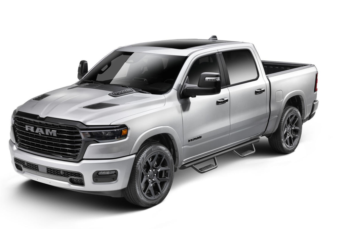 Domintator Extreme D2 Side Steps With Mounting Brackets Textured Black 2019-2026 Ram 1500 Go Rhino