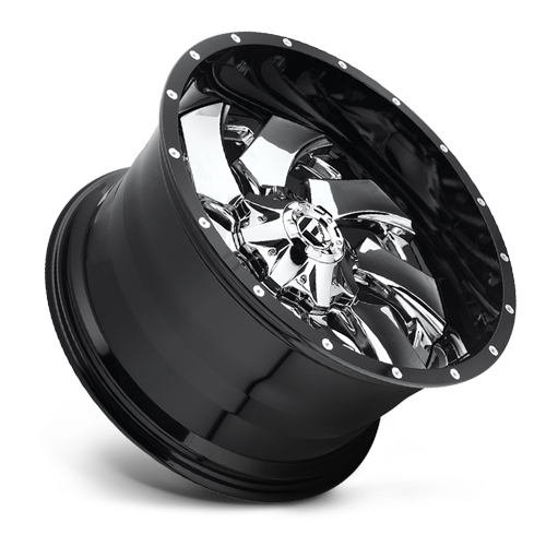 Aluminum Wheels 20X10 Cleaver D240 8 On 165.1 Chrome/Gloss Black Lip 125.1 Bore -19 Offset 8 Spoke Fuel Off Road Wheels