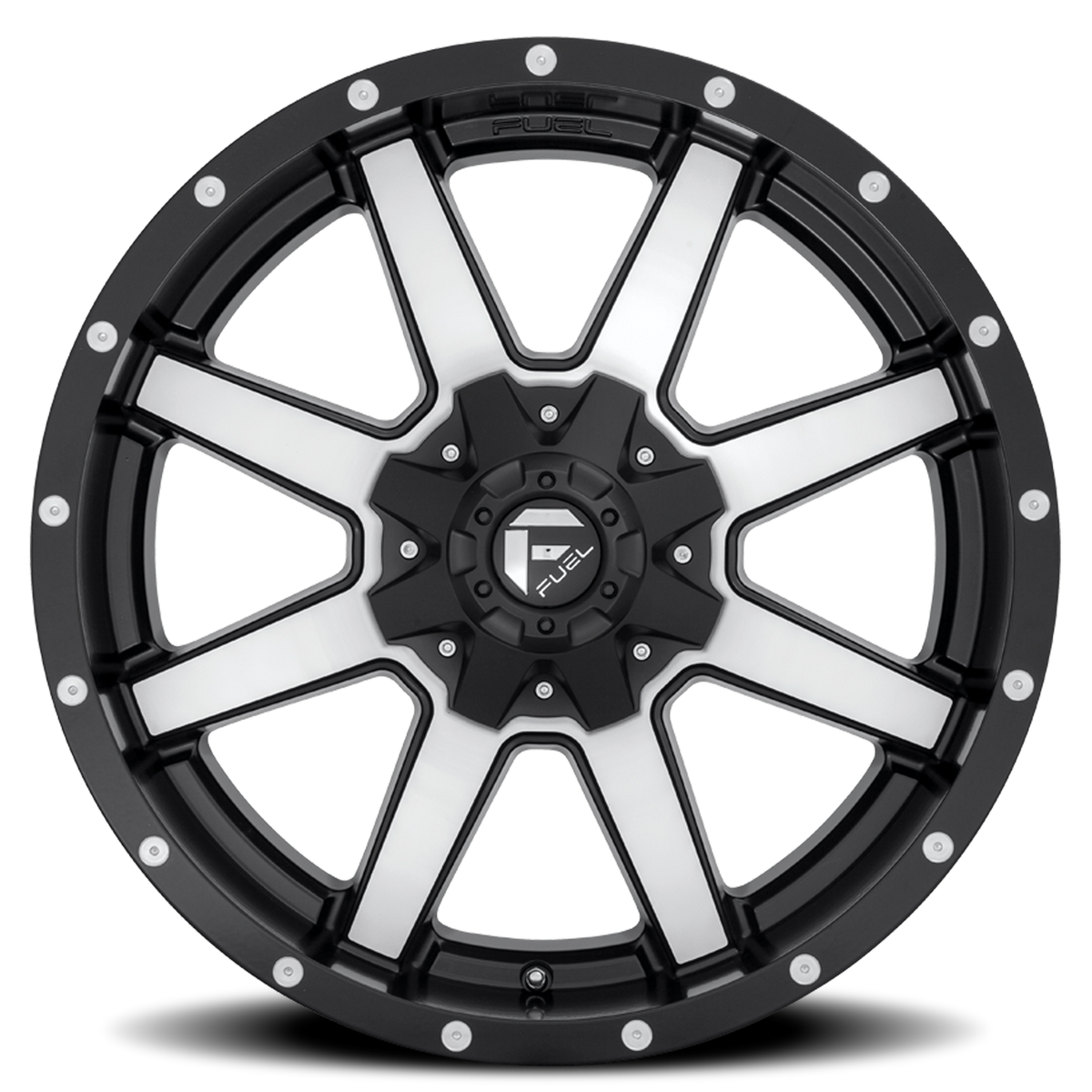 Aluminum Wheels 20X10 Maverick D537 8 On 165.1 Black Machined 125.2 Bore -18 Offset Fuel Off Road Wheels