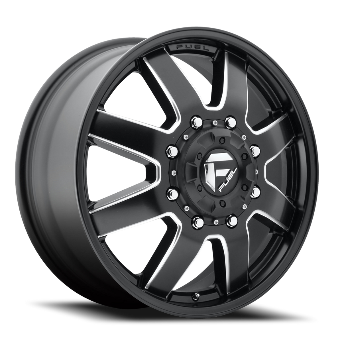 Dually Wheels 24X8.3 Maverick Dually D538 8 On 165.1 Black Milled 121.5 Bore 105 Offset 7 Spoke Front Dually Fuel Off Road Wheels