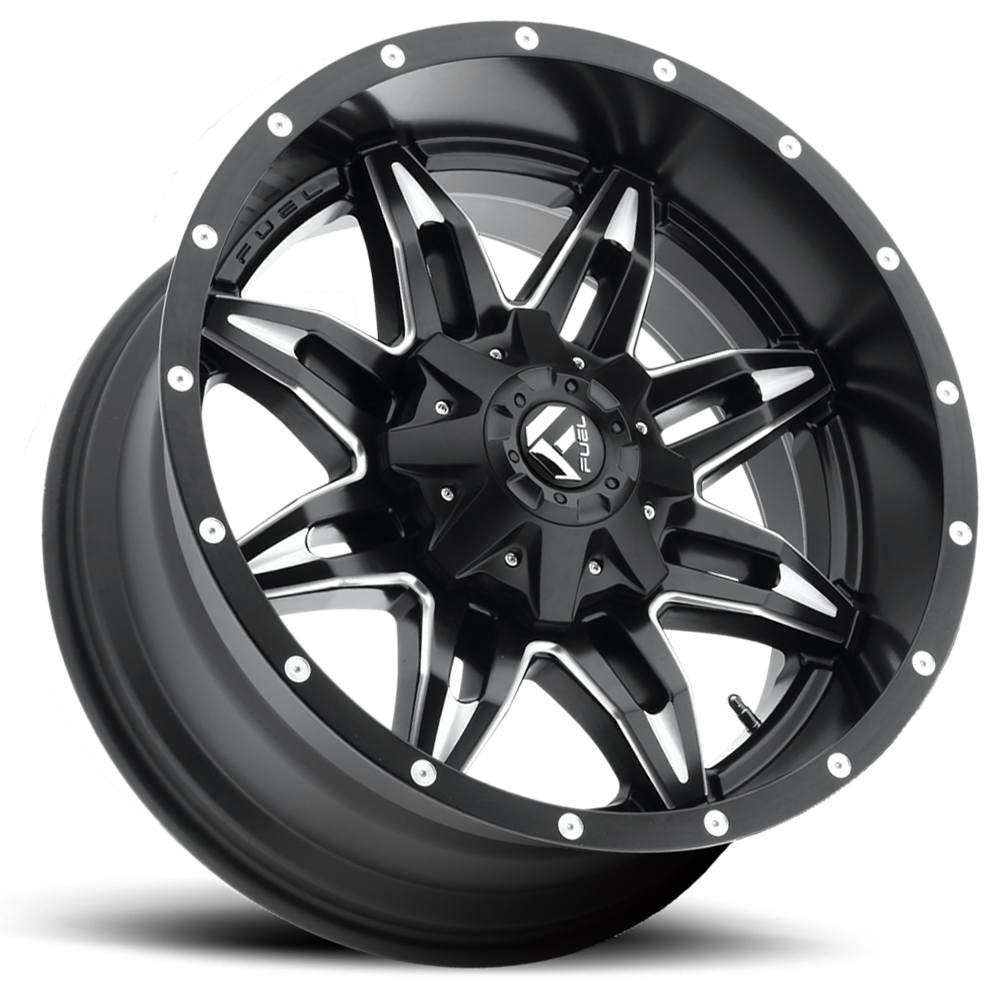 Aluminum Wheels 20X10 Lethal D567 6 On 135/6 On 139.7 Matte Black Milled 106.4 Bore -24 Offset Fuel Off Road Wheels