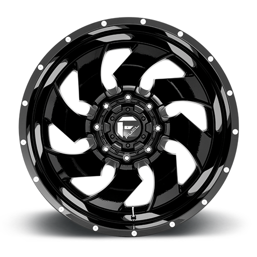 Dually Wheels 20X8.3 Cleaver Dually D574 8 On 165.1 Gloss Black Milled 117 Bore -221 Offset Multi Spoke Outer Dually Fuel Off Road Wheels